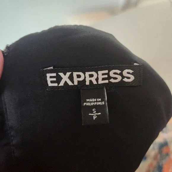 Express Womens Black White Striped Textured Sleeveless Crop Top Back Zip Small - Picture 3 of 5